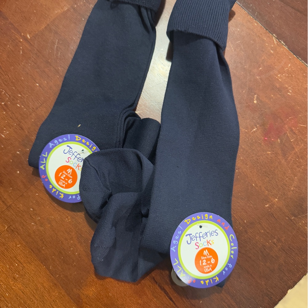Jeffries - girls school uniform socks - navy - size medium